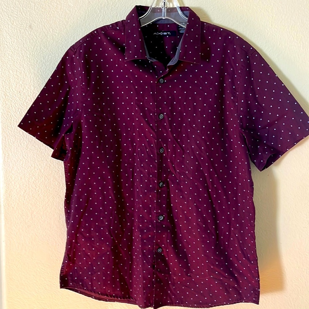 Axist Mens burgundy button down shirt
